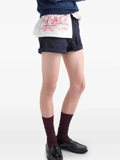 Prada Elasticated-waist Cargo Shorts In Blue