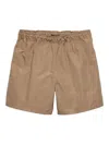 Prada Elasticated-waist Swim Shorts In Brown