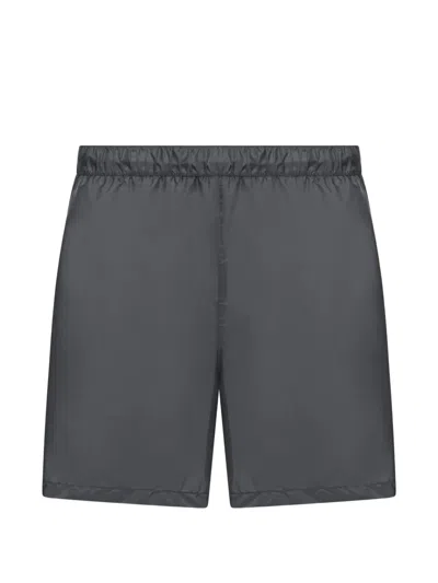 Prada Elasticated-waistband Swim Shorts In Gray