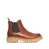 Prada Elastic-panel Leather Chelsea Boots In Brown