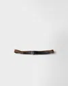 Prada Elastic Leather Belt In Black
