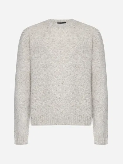 Prada Elbow Patch Cashmere Sweater In Desert