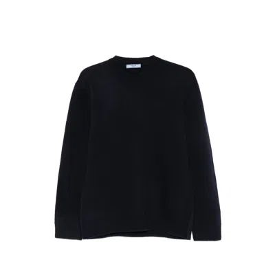 Prada Elbow-patch Sweater In Blue