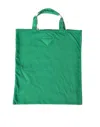 PRADA ELEGANT GREEN FABRIC TOTE BAG