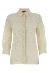 Prada Camicia In Pizzo Avorio Donna In White