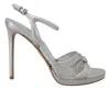 Prada Leather Sandals Ankle Strap Stiletto Heels