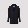 Prada Wool Jacket Notched Collar In Black
