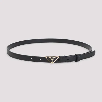 Prada Elegant Women's Leather Belt - 1.5cm Width In Neutral