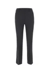 Prada Wool Trousers With Cropped Length And Front Crease In Navy