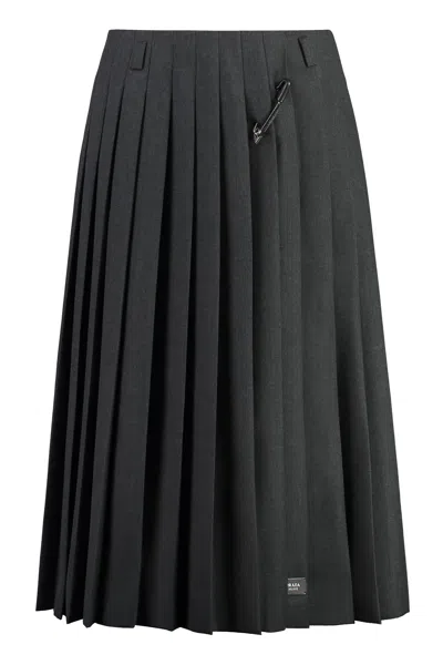 Prada Pleated Skirts In Grey
