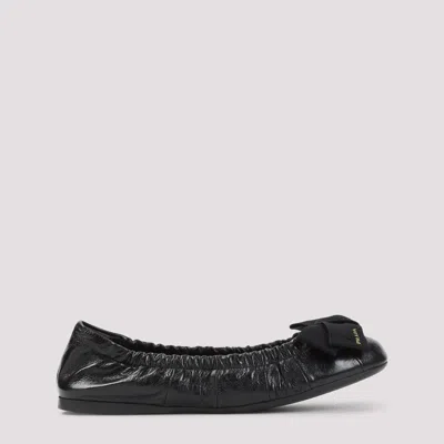 Prada Women Black Leather Ballet Flats, 3.5 Luxury Ballet Flats For Women Darveys