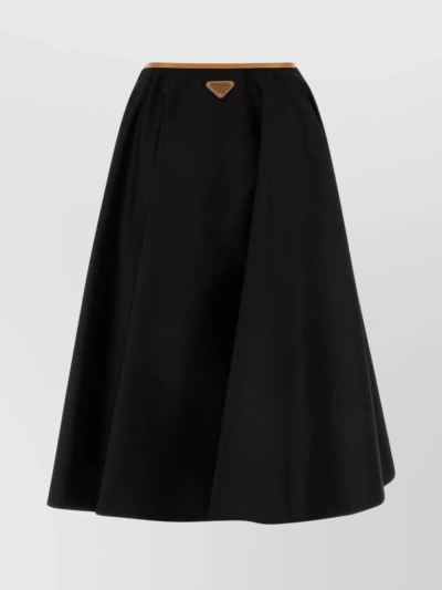 Prada Elevated High-waist A-line Skirt In Black