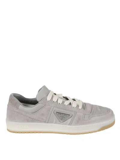 Prada Elevated Low-profile Sneakers With Textured Design In Gray
