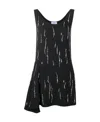 Prada Embellished Asymmetric Dress In Black