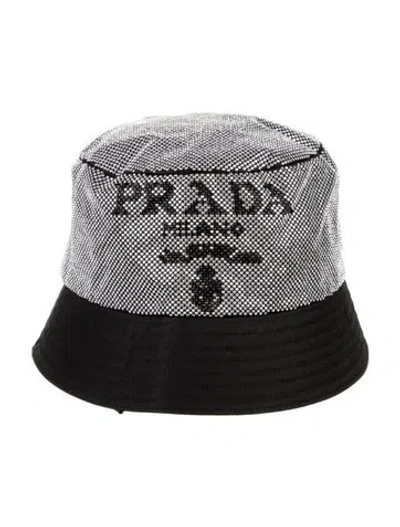 Pre-owned Prada Embellished Bucket Hat In Black