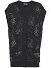 Prada Embellished Cashmere Vest In Grey