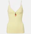 Prada Cotton Bouclé Top In Yellow