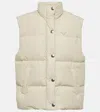 Prada Triangle Logo Padded Vest In Beige