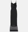Prada Embellished Draped Gown In Black