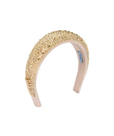 Prada Embellished Headband In Burgundy