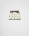 Prada Verzierter Minirock Aus Leder In Weiss