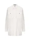 Prada Embellished Long-sleeved Buttoned Shirt In White