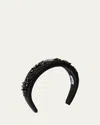 Prada Embellished Re-nylon Headband In F0002 Nero