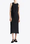 Prada Sablé Embellished Midi Dress In Black