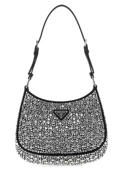 Prada Embellished Satin Cleo Handbag In F063r