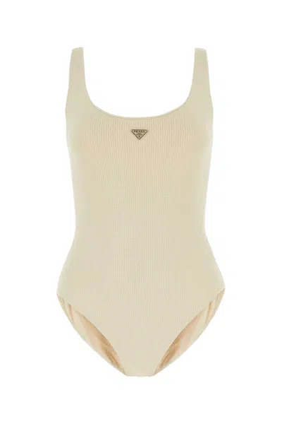 PRADA EMBELLISHED STRETCH NYLON SWIMSUIT