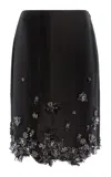 Prada Embellished Wool-blend Midi Skirt In Grigio