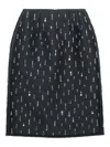 Prada Embellishment-details Scuba Midi Skirt In Black