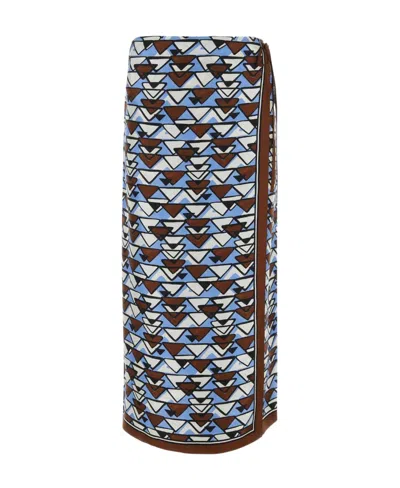 Prada Emblem Skirt In Multicolor
