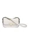 Prada Triangle Flap Leather Shoulder Bag In White