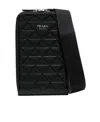 Prada Triangle-logo Leather Phone Case In Black