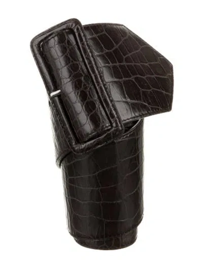 Pre-owned Prada Embossed Leather Belt In Brown