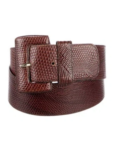 Pre-owned Prada Embossed Leather Belt In Brown