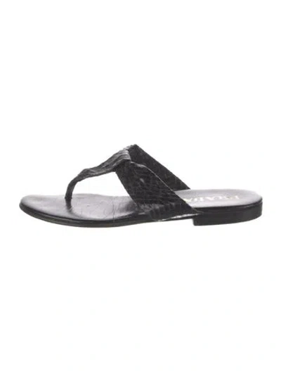 Pre-owned Prada Embossed Leather Slides In Multi