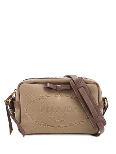 Pre-owned Prada Embossed-logo Shoulder Bag