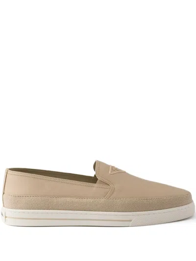 Prada Embossed-logo Slip-on Loafers