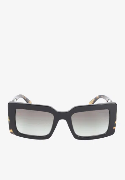 Prada Embossed Logo Square Sunglasses In Orange