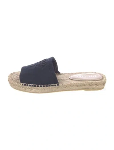 Pre-owned Prada Embroidered Accent Espadrilles In Black