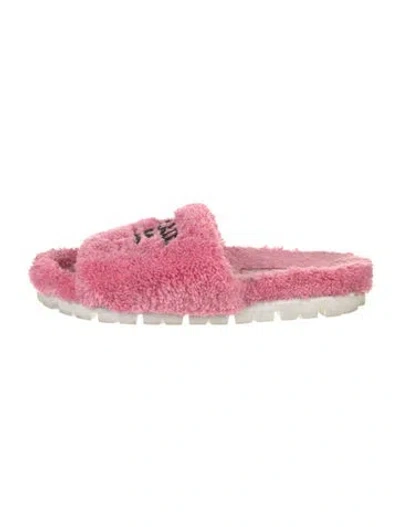 Pre-owned Prada Embroidered Accent Sandals In Pink