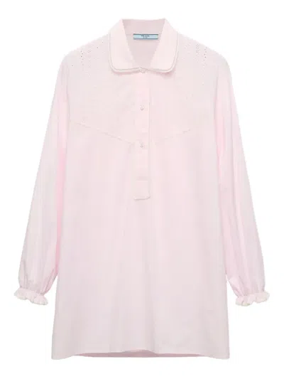 Prada Embroidered Batiste Shirt