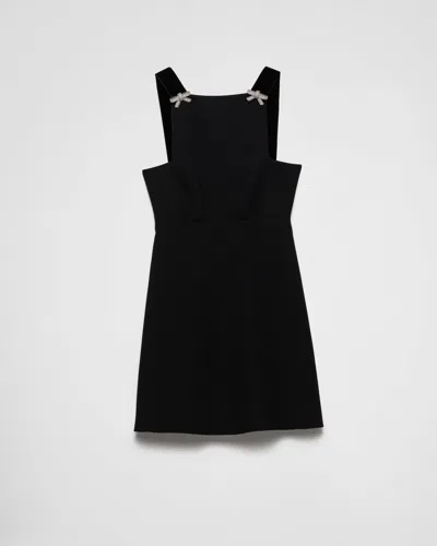Prada Cady Mini Dress In Black