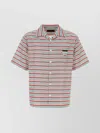 Prada Embroidered Chest Pocket Cotton Blend Shirt In Multi