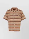 Prada Camicia In Misto Cotone Ricamato Uomo In Multi