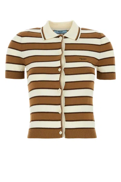 PRADA PRADA EMBROIDERED COTTON CARDIGAN