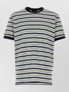 Prada Beige Stripes T-shirt In Gray