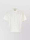PRADA EMBROIDERED COTTON SHIRT WITH SLITS AND COLLAR